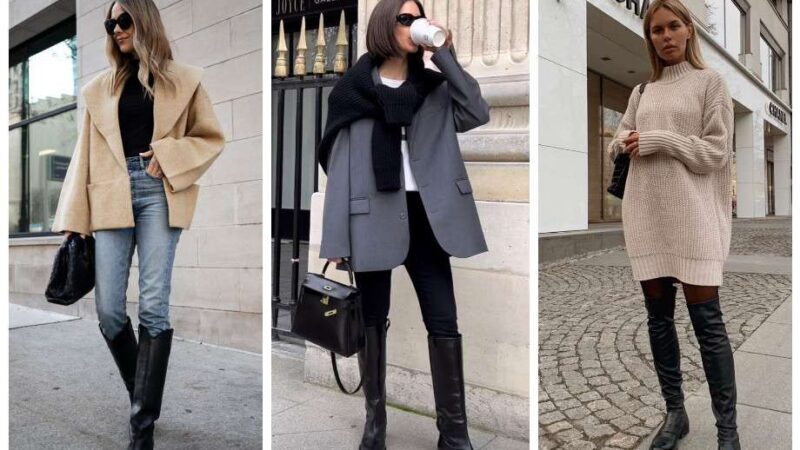 Длинные сапоги: с чем их носить и как сочетать