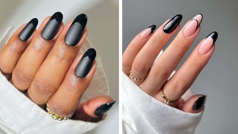 Черный-пречерный: варианты маникюра для коротких и длинных ногтей