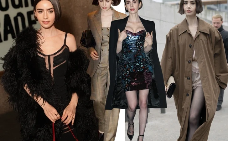 Стиль Лили Коллинз накануне премьеры «Эмили в Париже»: микробоб, кружево и Saint Laurent