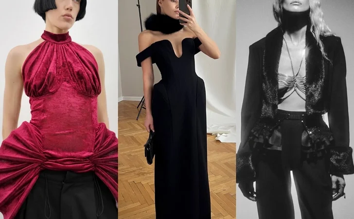 От мехового ворота до «поломанной» юбки: 30 акцентных вещей от российских брендов для новогоднего образа